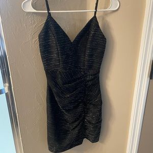 Dillard’s Black/Silver Slit Formal Dress